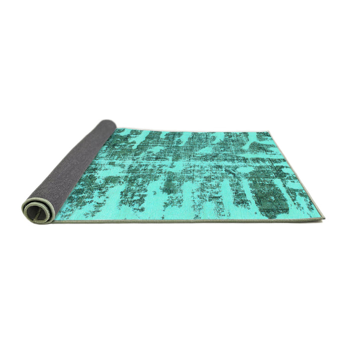 Sideview of Abstract Turquoise Modern Rug, abs998turq