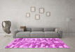 Machine Washable Abstract Pink Modern Rug in a Living Room, wshabs998pnk