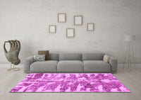 Machine Washable Abstract Pink Modern Rug, wshabs998pnk