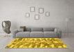 Machine Washable Abstract Yellow Modern Rug in a Living Room, wshabs998yw