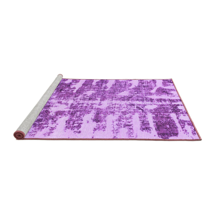 Sideview of Machine Washable Abstract Purple Modern Area Rugs, wshabs998pur