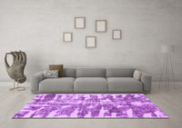 Machine Washable Abstract Purple Modern Rug, wshabs998pur