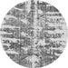 Round Abstract Gray Modern Rug, abs998gry