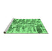 Sideview of Machine Washable Abstract Emerald Green Modern Area Rugs, wshabs998emgrn