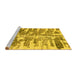 Sideview of Machine Washable Abstract Yellow Modern Rug, wshabs998yw