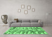 Machine Washable Abstract Emerald Green Modern Area Rugs in a Living Room,, wshabs998emgrn