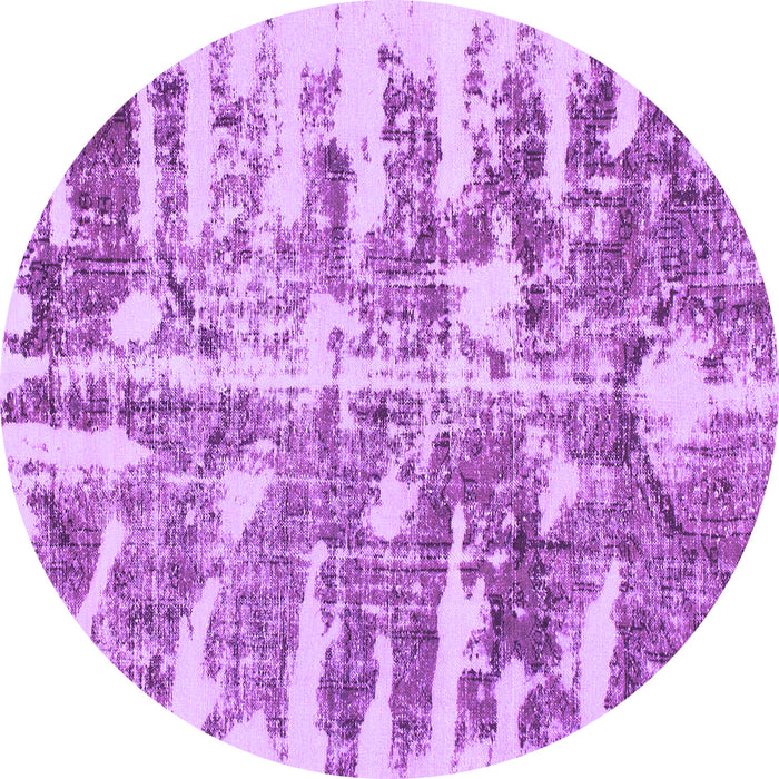 Round Machine Washable Abstract Purple Modern Area Rugs, wshabs998pur