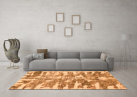 Machine Washable Abstract Orange Modern Rug, wshabs998org