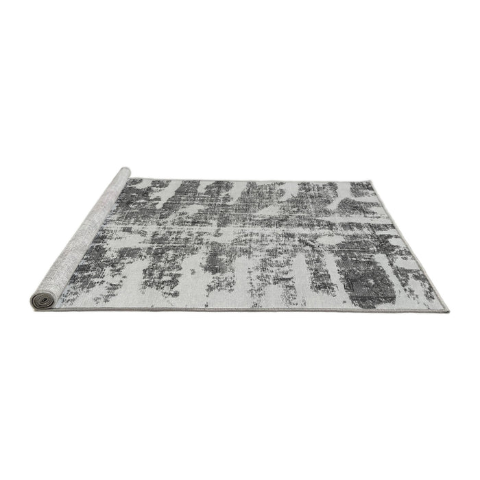 Sideview of Machine Washable Abstract Gray Modern Rug, wshabs998gry