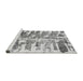 Sideview of Machine Washable Abstract Gray Modern Rug, wshabs998gry