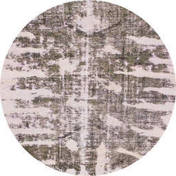 Round Abstract Mauve Taupe Purple Modern Rug, abs998