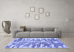 Machine Washable Abstract Blue Modern Rug in a Living Room, wshabs998blu