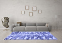 Machine Washable Abstract Blue Modern Rug, wshabs998blu