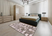 Abstract Mauve Taupe Purple Modern Rug in a Bedroom, abs998