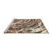 Sideview of Machine Washable Abstract Dark Sienna Brown Rug, wshabs999