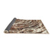 Sideview of Abstract Dark Sienna Brown Modern Rug, abs999