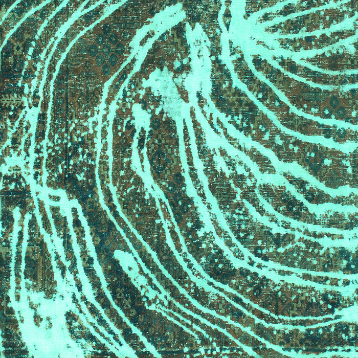 Machine Washable Abstract Turquoise Modern Area Rugs, wshabs999turq