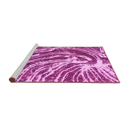 Sideview of Machine Washable Abstract Pink Modern Rug, wshabs999pnk