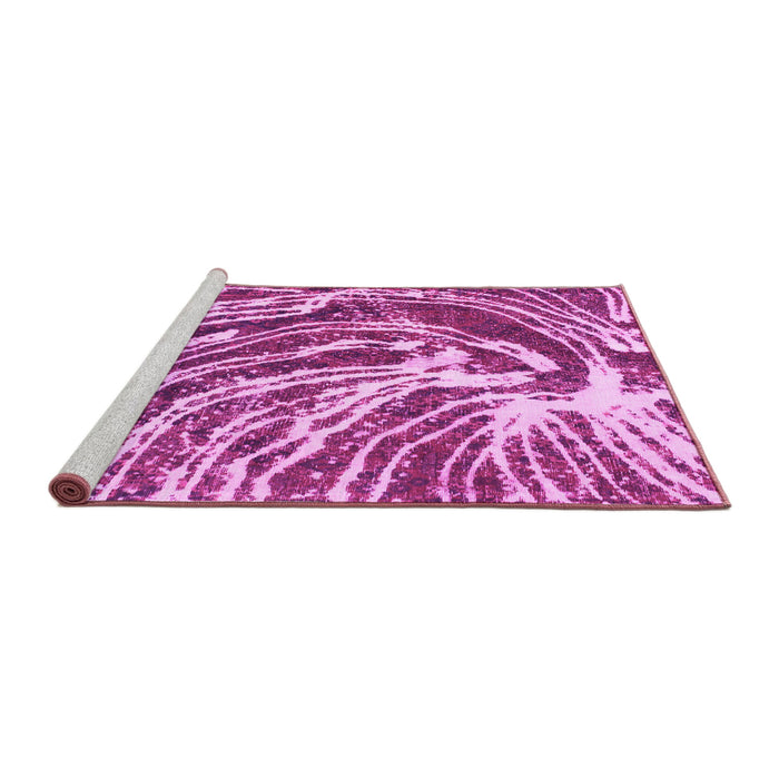 Sideview of Machine Washable Abstract Pink Modern Rug, wshabs999pnk