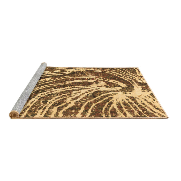 Sideview of Machine Washable Abstract Brown Modern Rug, wshabs999brn