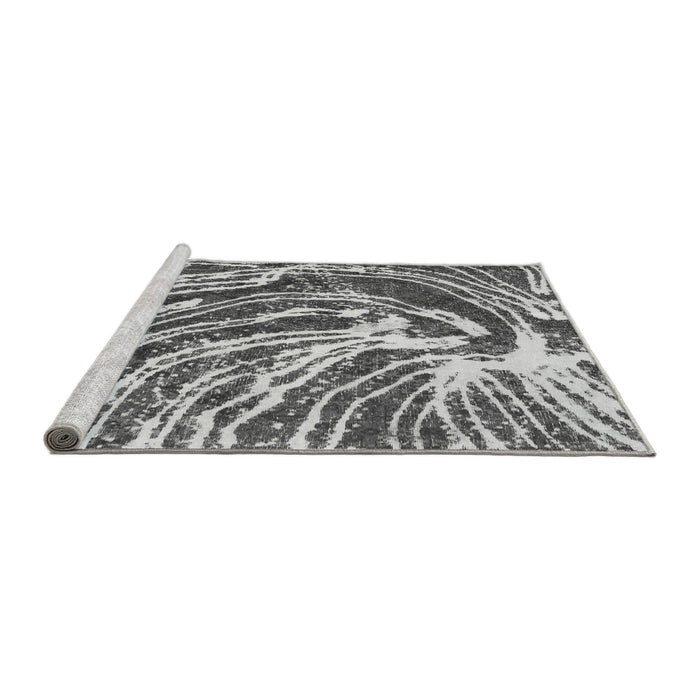Sideview of Machine Washable Abstract Gray Modern Rug, wshabs999gry