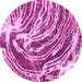 Round Abstract Pink Modern Rug, abs999pnk