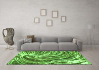 Machine Washable Abstract Green Modern Rug, wshabs999grn