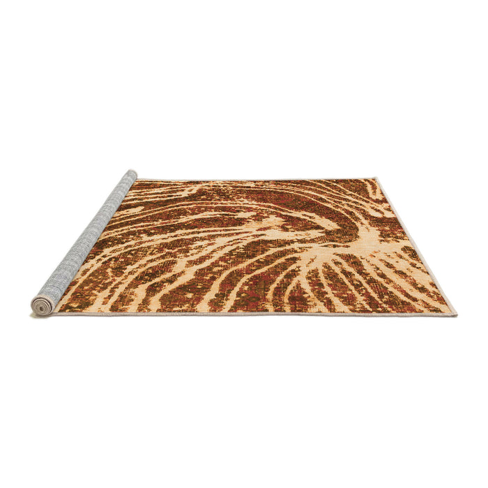 Sideview of Machine Washable Abstract Orange Modern Area Rugs, wshabs999org