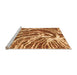 Sideview of Machine Washable Abstract Orange Modern Area Rugs, wshabs999org