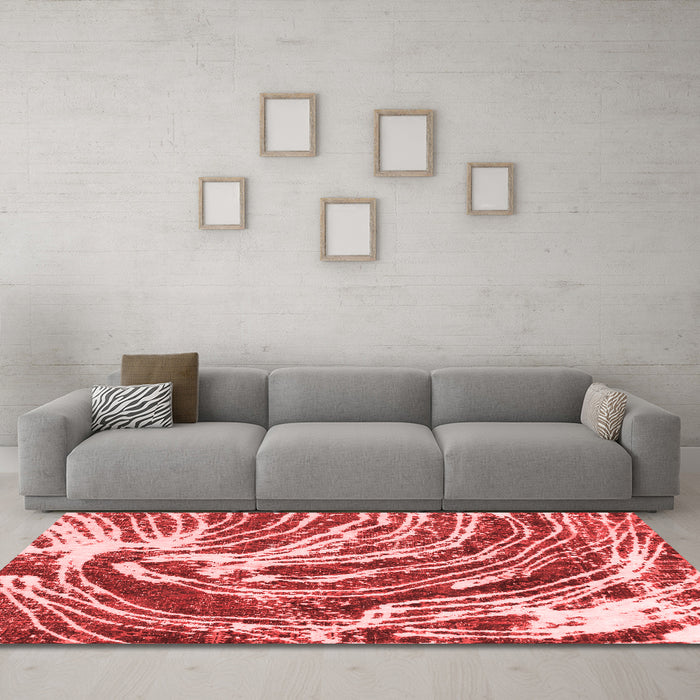 Modern Red Washable Rugs