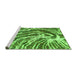 Sideview of Machine Washable Abstract Green Modern Area Rugs, wshabs999grn