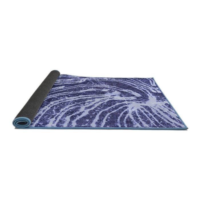 Sideview of Abstract Blue Modern Rug, abs999blu