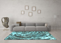 Machine Washable Abstract Light Blue Modern Rug, wshabs999lblu