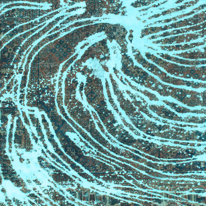 Square Abstract Light Blue Modern Rug, abs999lblu