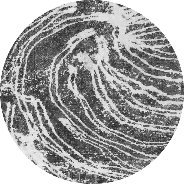 Round Abstract Gray Modern Rug, abs999gry