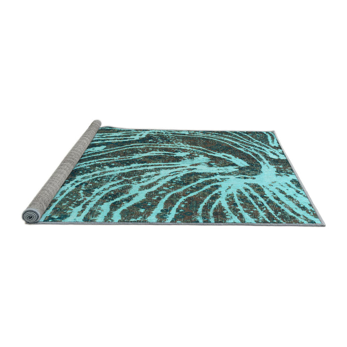 Sideview of Machine Washable Abstract Light Blue Modern Rug, wshabs999lblu