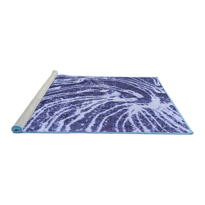 Sideview of Machine Washable Abstract Blue Modern Rug, wshabs999blu