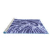 Sideview of Machine Washable Abstract Blue Modern Rug, wshabs999blu