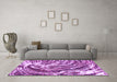 Machine Washable Abstract Purple Modern Area Rugs in a Living Room, wshabs999pur