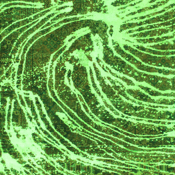 Square Abstract Green Modern Rug, abs999grn