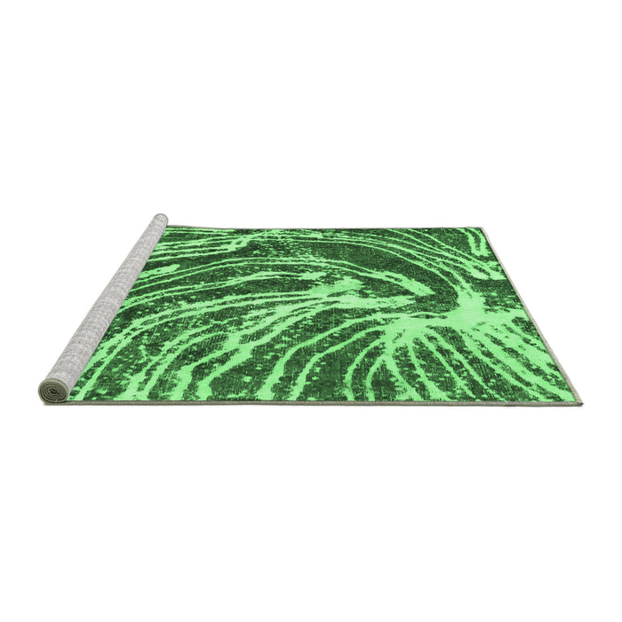 Sideview of Machine Washable Abstract Emerald Green Modern Area Rugs, wshabs999emgrn