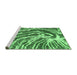 Sideview of Machine Washable Abstract Emerald Green Modern Area Rugs, wshabs999emgrn