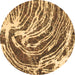 Round Abstract Brown Modern Rug, abs999brn