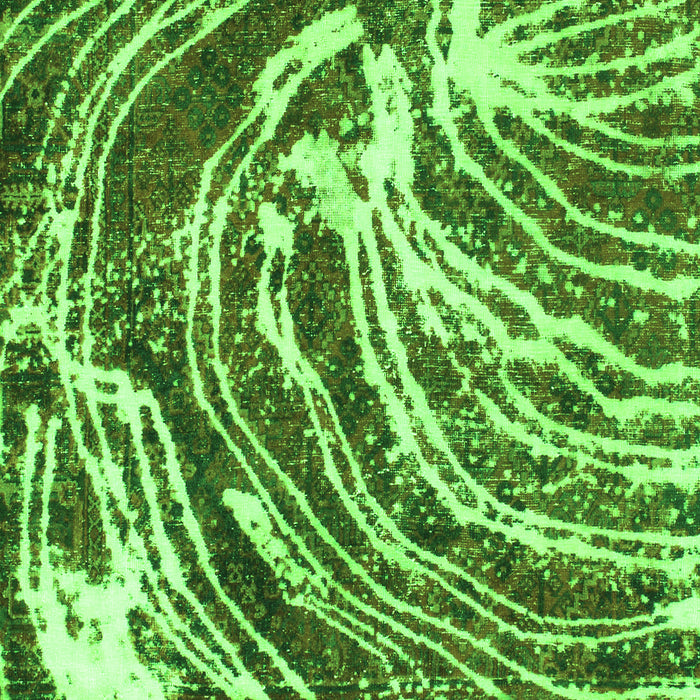 Machine Washable Abstract Green Modern Area Rugs, wshabs999grn