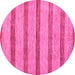 Round Abstract Pink Modern Rug, abs99pnk