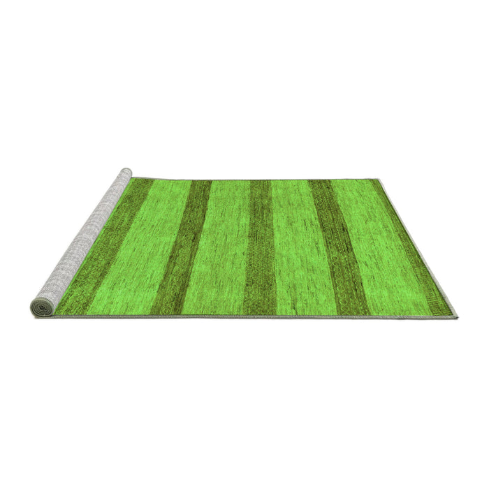 Sideview of Machine Washable Abstract Green Modern Area Rugs, wshabs99grn