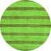 Round Abstract Green Modern Rug, abs99grn