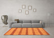 Machine Washable Abstract Orange Modern Area Rugs in a Living Room, wshabs99org