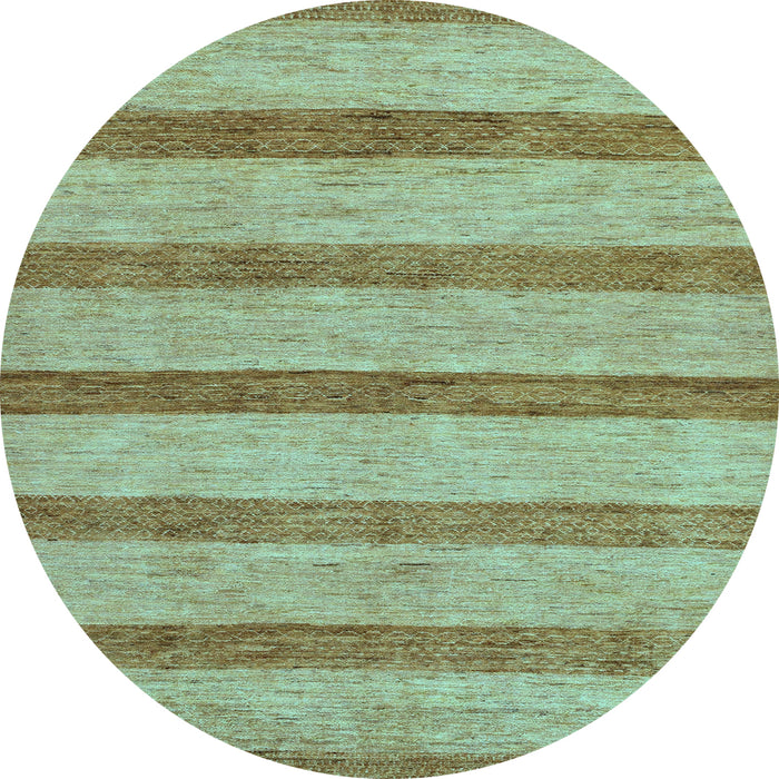 Round Abstract Light Blue Modern Rug, abs99lblu