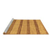 Sideview of Machine Washable Abstract Brown Modern Rug, wshabs99brn